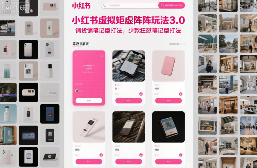 小红书虚拟矩阵玩法3.0，铺货铺笔记型打法，少款狂怼笔记型打法-阿权资源社