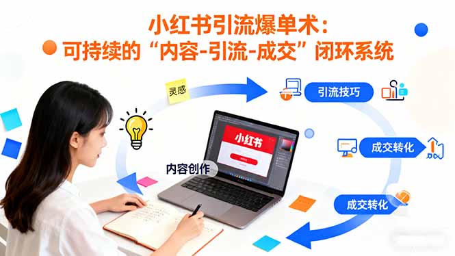 小红书引流爆单术：构建一套低成本 可持续的“内容-引流-成交”闭环系统-阿权资源社