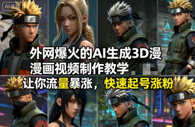 外网爆火的AI生成3D漫画视频制作教学，让你流量暴涨，快速起号涨粉！-阿权资源社