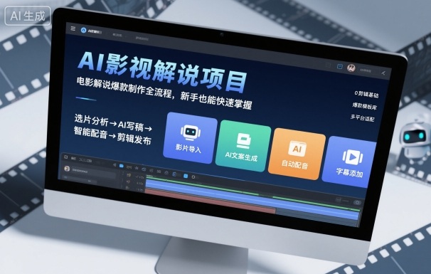 AI影视解说项目，电影解说爆款制作全流程，新手也能快速掌握-阿权资源社