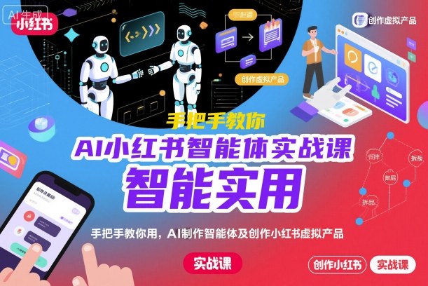 AI小红书智能体实战课，手把手教你用AI制作智能体及创作小红书虚拟产品，提效+内容商业化-阿权资源社