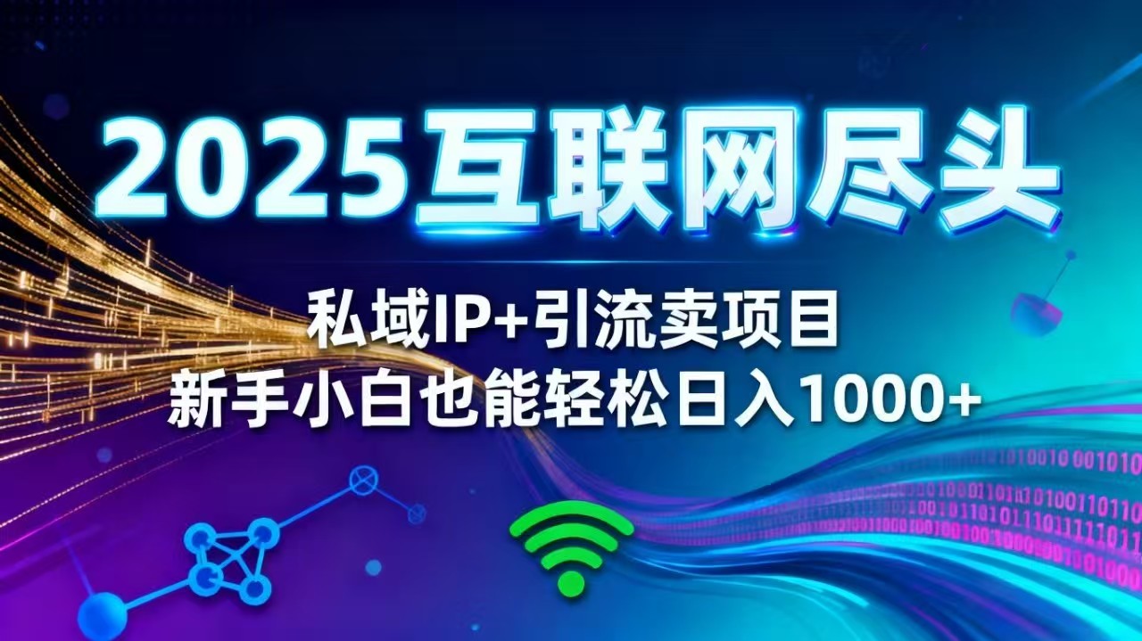 2025网创尽头王炸项目！私域 IP + 精准引流，新手小白在家躺赚日入 1000+-阿权资源社