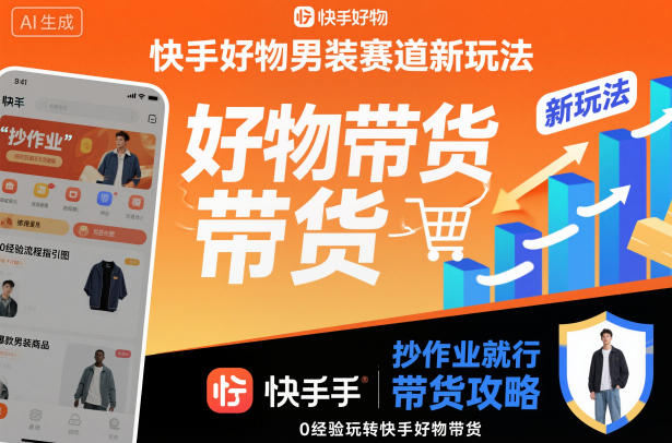 快手好物男装赛道新玩法，抄作业就行，0经验玩转快手好物带货-阿权资源社