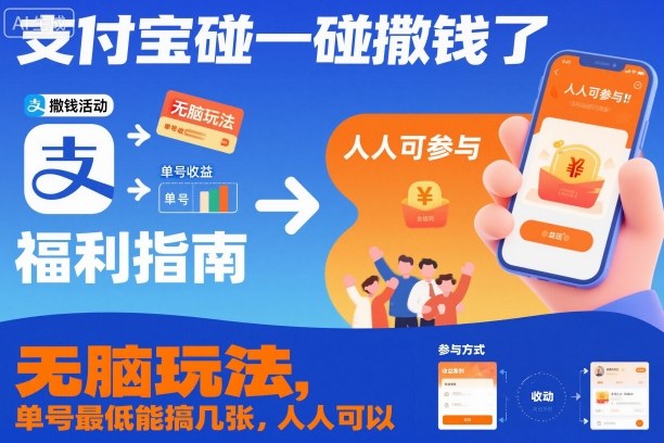 支付宝碰一碰撒钱了，无脑玩法，单号最低能搞几张，人人可以撸【揭秘】-阿权资源社