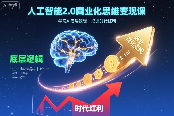 人工智能2.0商业化思维变现课，学习AI底层逻辑，把握时代红利-阿权资源社