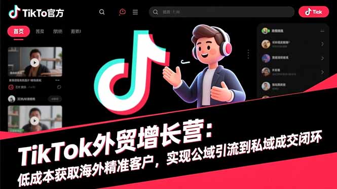TikTok外贸增长营：低成本获取海外精准客户，实现公域引流到私域成交闭环-阿权资源社