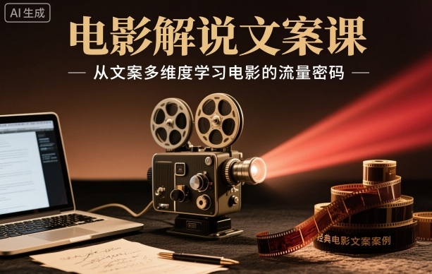电影解说文案课，从文案多维度学习电影的流量密码-阿权资源社