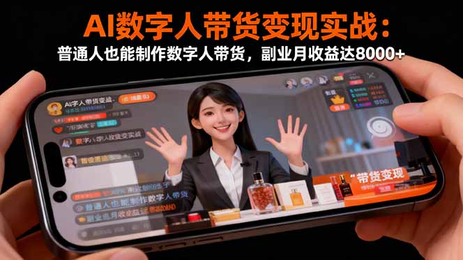 AI数字人带货变现实战：普通人也能制作数字人带货，副业月收益达8000+-阿权资源社