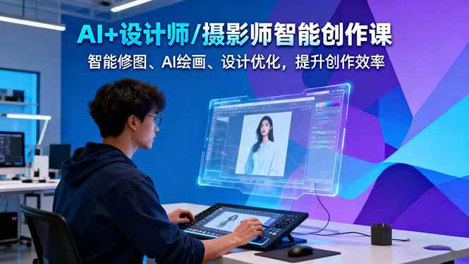 AI+设计师/摄影师智能创作课：智能修图、AI绘画、设计优化，提升创作效率-阿权资源社