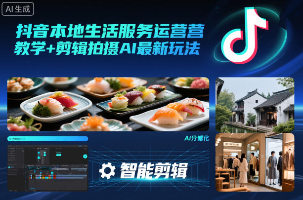 抖音本地生活服务运营教学+剪辑拍摄AI最新玩法-阿权资源社