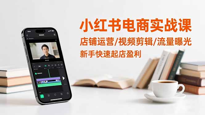 小红书电商实战课：店铺运营/视频剪辑/流量曝光，新手快速起店盈利-阿权资源社