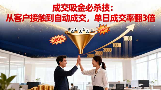 吸金成交营销必杀技：从客户接触到自动成交，单日成交率翻3倍-阿权资源社