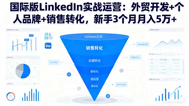 国际版LinkedIn实战运营:外贸开发+个人品牌+销售转化,新手3个月月入5万+-阿权资源社