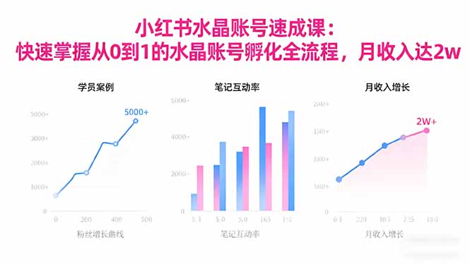2025小红书水晶账号速成课：快速掌握从0-1水晶账号孵化全流程，月收入达2w-阿权资源社