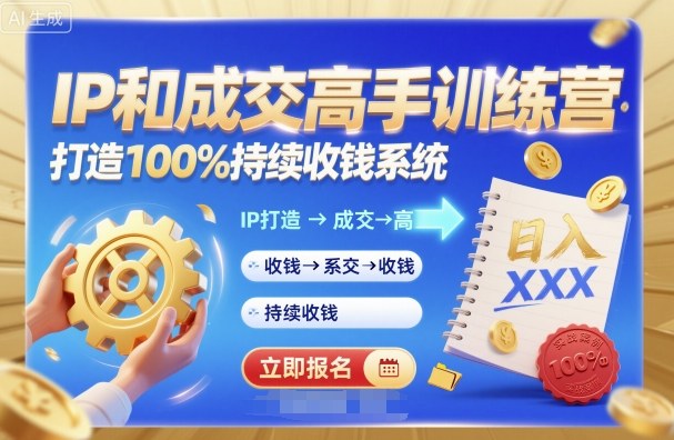 带你成为IP和成交高手的训练营，打造100%持续收钱系统-阿权资源社