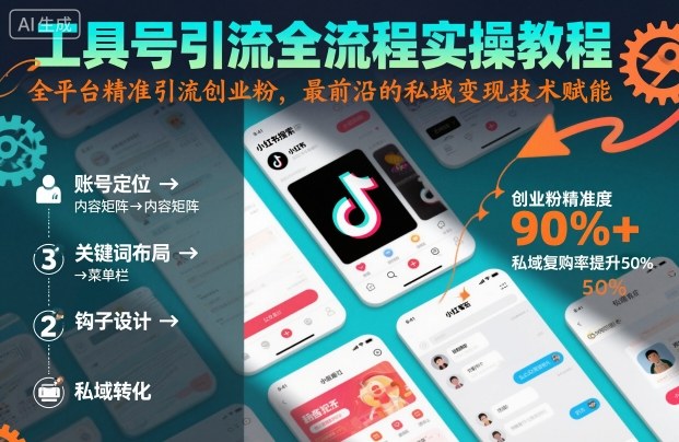 工具号引流全流程保姆级实操教程，全平台精准引流创业粉，最前沿的私域变现技术赋能-阿权资源社