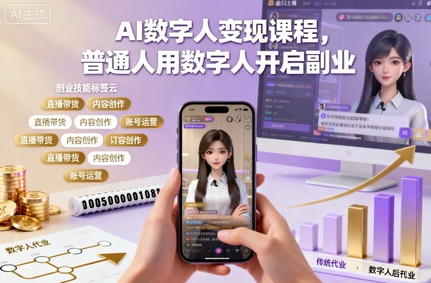 AI数字人变现课程，普通人用数字人开启副业-阿权资源社