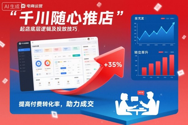 千川随心推起店底层逻辑及投放技巧，提高付费转化率，助力成交-阿权资源社