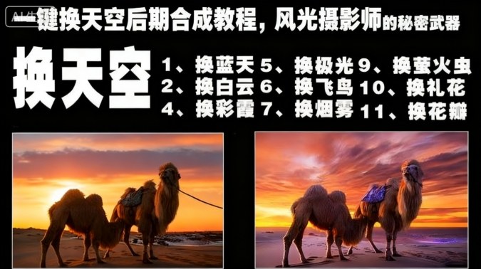 一键换天空后期合成教程，风光摄影师的秘密武器-阿权资源社