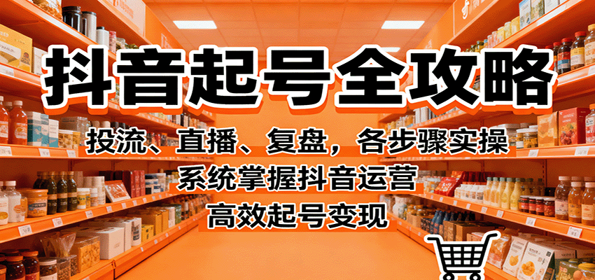 抖音起号全攻略，投流、直播、复盘，各步骤实操，系统掌握抖音运营，高效起号变现-阿权资源社