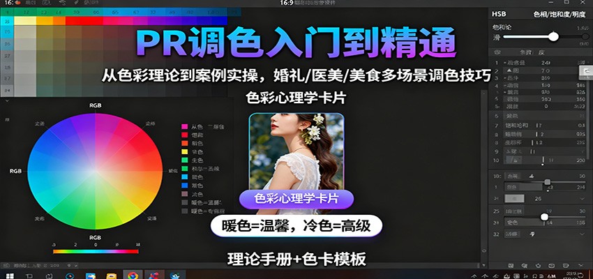 PR调色入门到精通：从色彩理论到案例实操，婚礼/医美/美食多场景调色技巧-阿权资源社