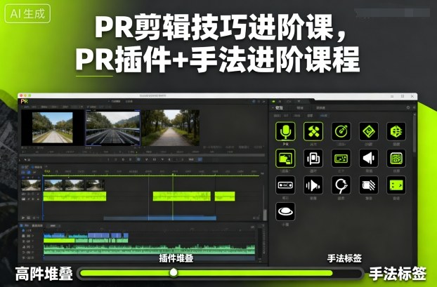 PR剪辑技巧进阶课，PR插件+手法进阶课程-阿权资源社