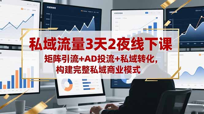 私域流量3天2夜线下课，矩阵引流+AD投流+私域转化，构建完整私域商业模式-阿权资源社