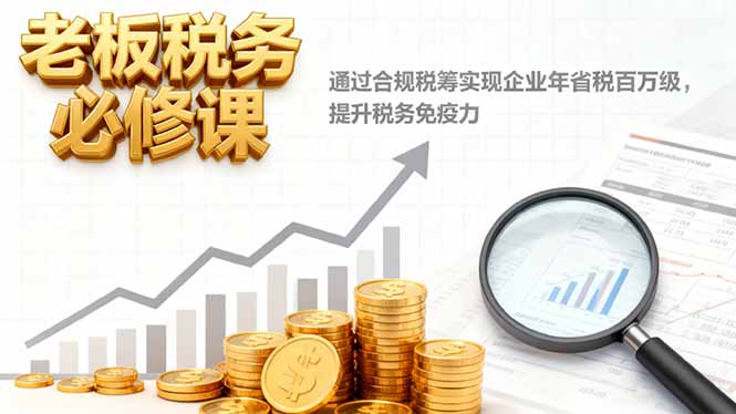 老板税务必修课,通过合规税筹实现企业年省税百万级,提升税务免疫力-阿权资源社