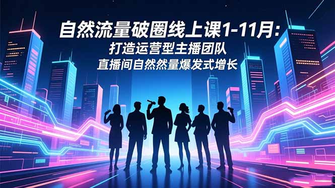 自然流量破圈线上课1-11月：打造运营型主播团队 直播间自然流量爆发式增长-阿权资源社