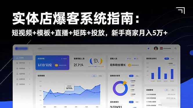 实体店爆客系统指南：短视频+模板+直播+矩阵+投放，新手商家月入5万+-阿权资源社