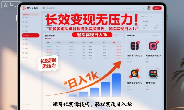 长效变现无压力！拼多多虚拟类目矩阵化实操技巧，轻松实现日入1k【揭秘】-阿权资源社