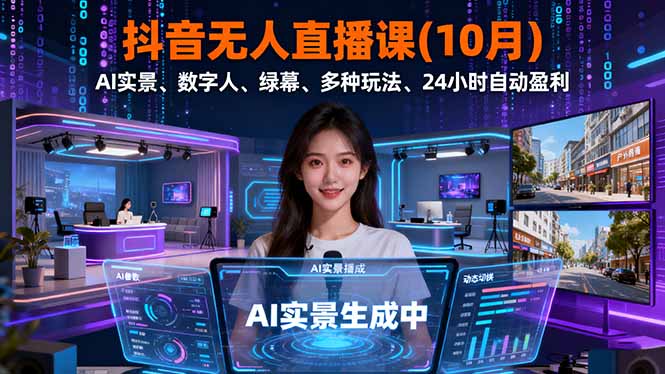 抖音无人直播课(10月-阿权资源社