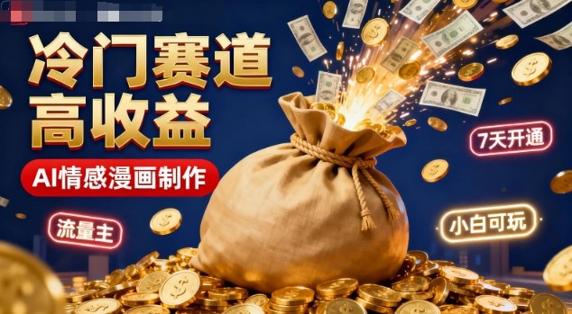 公众号冷门赛道，用AI做情感漫画，7天开通流量主，操作简单，小白可玩-阿权资源社