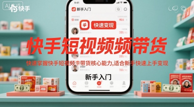 快手短视频带货，快速掌握快手短视频带货核心能力，适合新手快速上手变现-阿权资源社