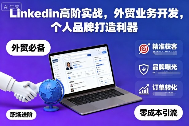 Linkedin高阶实战，外贸业务开发，个人品牌打造利器-阿权资源社
