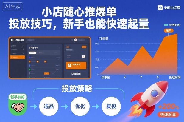 小店随心推爆单投放技巧，新手也能快速起量-阿权资源社