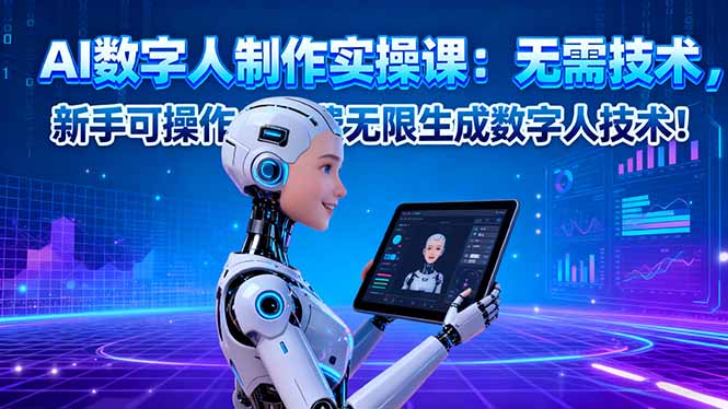 AI数字人制作实操课:无需技术,新手可操作,免费无限生成数字人技术!-阿权资源社