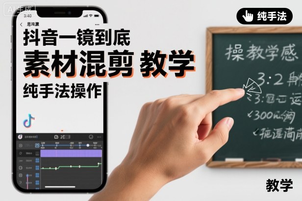 抖音一镜到底素材混剪教学，纯手法操作-阿权资源社