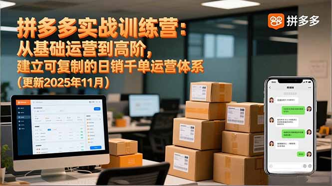 拼多多实战训练营：从基础运营到高阶，建立可复制的日销千单运营体系(更新11月-阿权资源社
