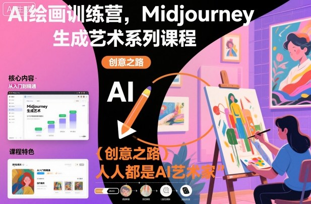 AI绘画训练营，Midjourney生成艺术系列课程，人人都是AI艺术家-阿权资源社