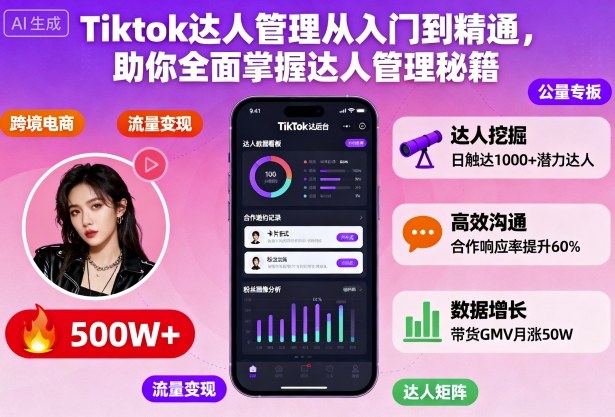 Tiktok达人管理从入门到精通，助你全面掌握达人管理秘籍-阿权资源社